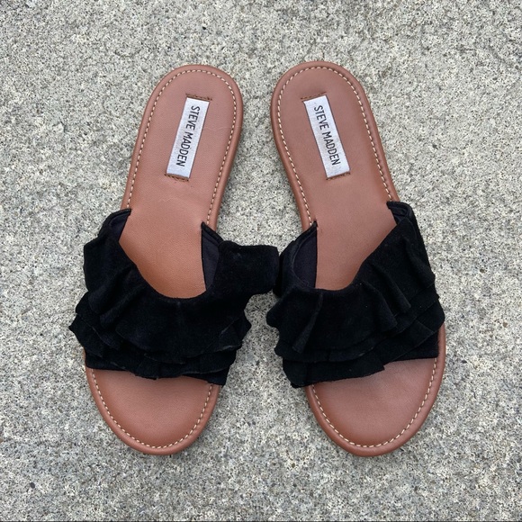 Steve Madden Shoes - Steve Madden Suede Ruffle Sandals